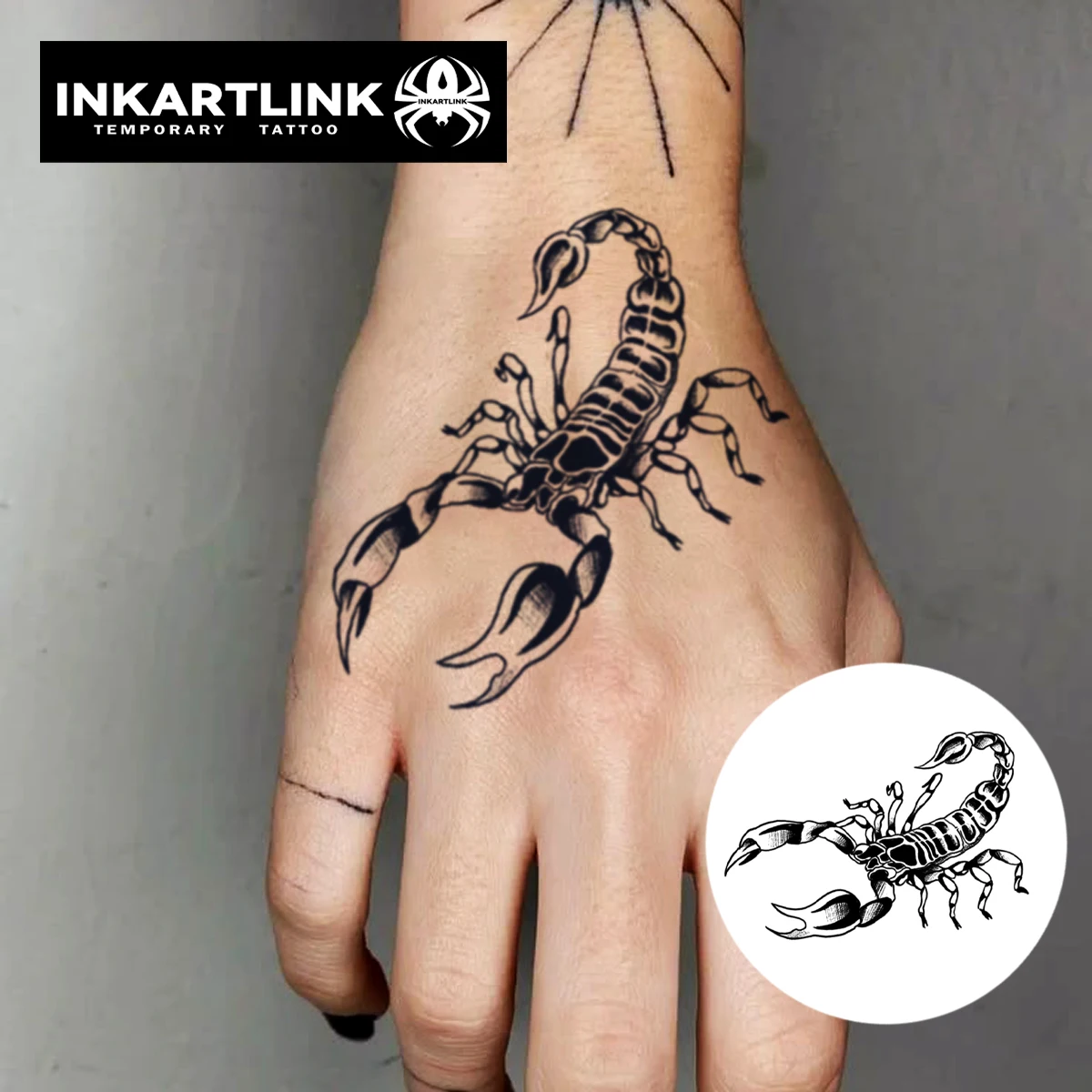 Scorpion Temporary Tattoo,Lasts To 15 Days New Technology Magic Waterproof Semi Permanent Sticker.