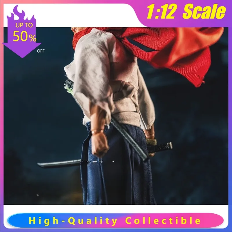 

1/12 Scale Toys Soldier Clothes Shirt Blue Trousers Red Scarf Set Clothes Model for 6'' Male Action Figures Body Doll Accessory