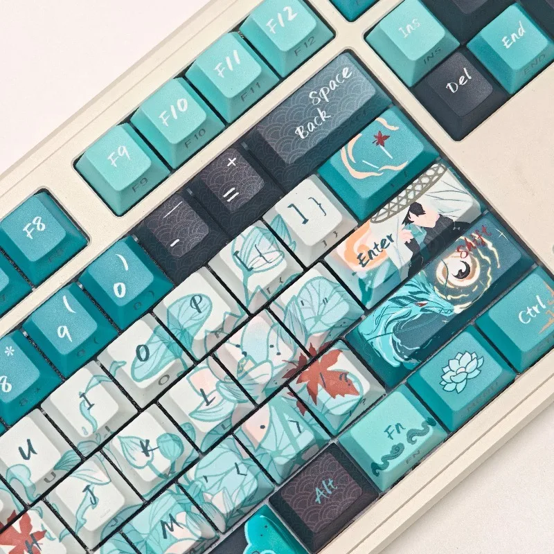 137 Keys Dan Heng Keycap Game Honkai：Star Rail Imbibitor Lunae Cherry PBT Translucent Gaming Keycap for Mechanical Keyboard