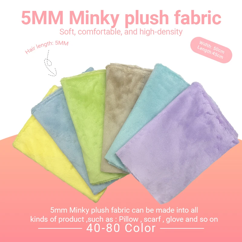 45x50cm 41~80 #   Tissu en peluche pour coudre, longueur de pile de 5mm, 100% Polyester, matériel pour cheveux pour poupées en coton populaires, tissu fait à la main, bricolage