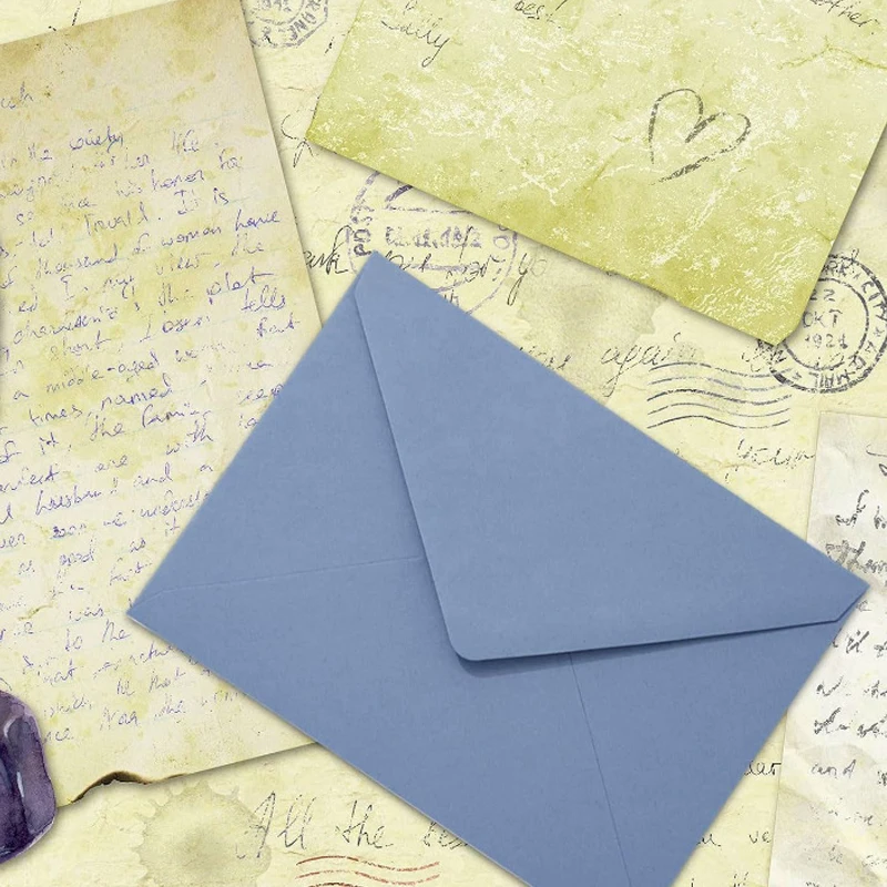 50pcs/lots Envelopes 18x13cm Blue Small Business Supplies 120g Paper Message Postcard Invitation Wedding Stationery Packaging