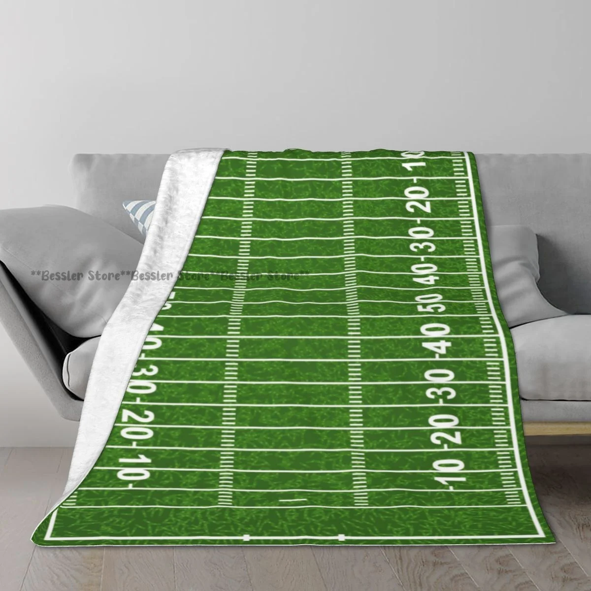 Flannel Blanket American Football Field Soft Fleece Blanket Bedspread Cover for Bed Sofa Home Decor