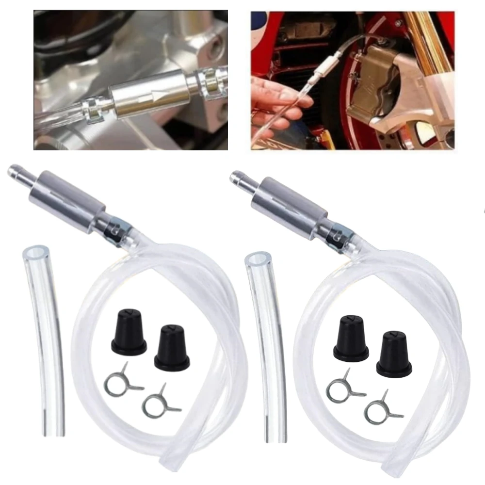 

2PCS Brake Bleeder Hose Fluid Pumping Valve Motorcycle Brake Fluid Bleeder Car Motorcyle Clutch Bleeding Tool Kit