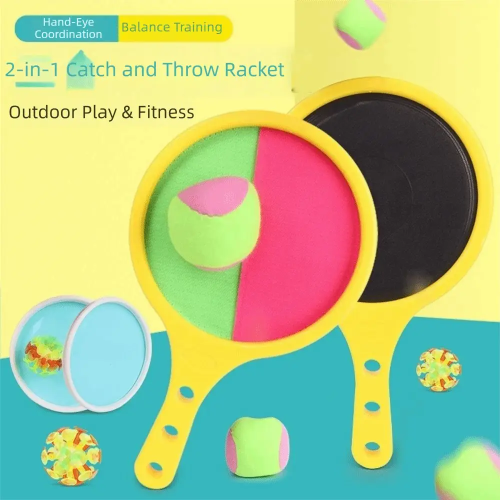 

Набор для игры в паддлбол: 2 мяча с присосками, развивающая игрушка для тренировки реакции и точности, с дисковыми мишеньми и клейкими элементами