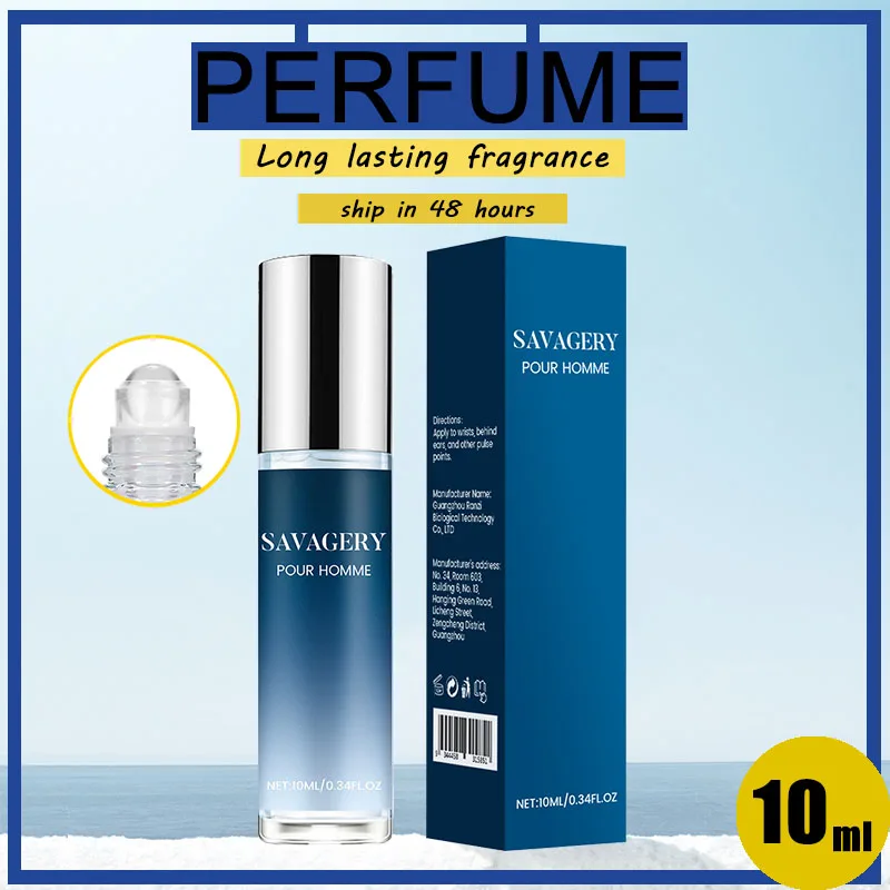 Perfume de 10ml para hombres, fragancia Savage Fougere, aroma fresco de larga duración sin alcohol, aceite de colonia masculino, botella enrollable