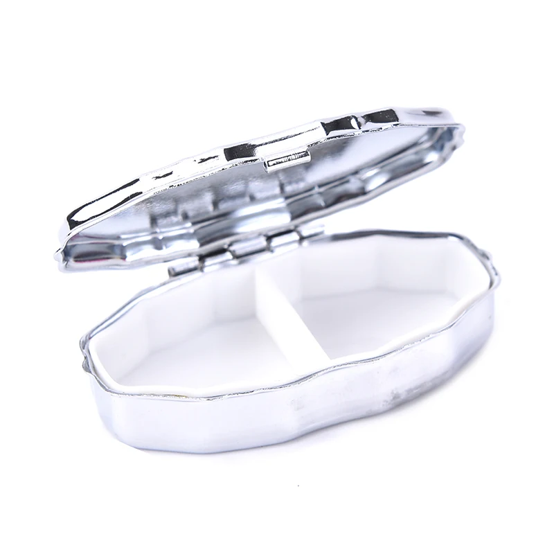 【K】1Pc Metal Alloy Silver Pill Boxes Medicine Organizer Container Medicine Case Pill Candy Box Pill Storage Estojo Pill Box