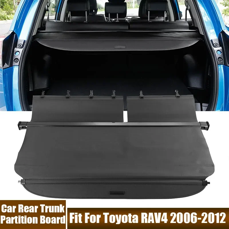 Rear Trunk Partition Board Retractable Cargo Cover For Toyota RAV4 2006-2012 Car Interior Accessories Cargo Cover Security Shade