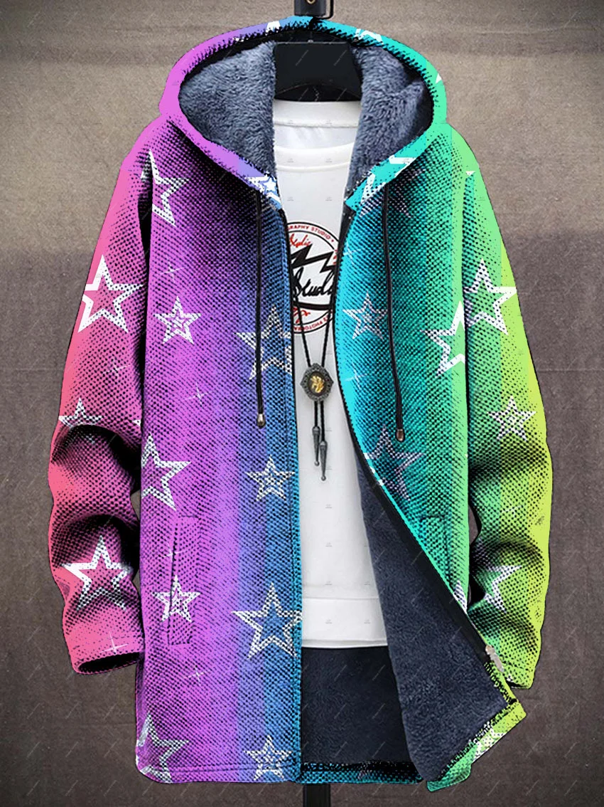 NewFashion Graffiti Gradient Colorful Tattoo Vintage Retro Harajuku 3DPrint Windbreaker Winter Overcoat Fleece Zipper Hoodies N4
