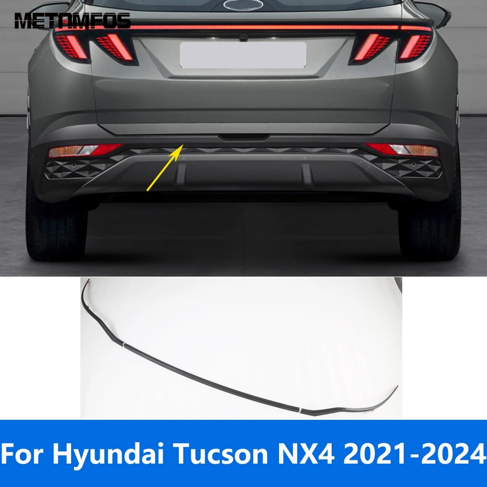 لشركة هيونداي توكسون NX4 2021-2022 2023 2024 ألياف الكربون شفة ممتصة للصدمات الخلفية طقم الجسم سبويلر الناشر حامي اكسسوارات السيارات #1