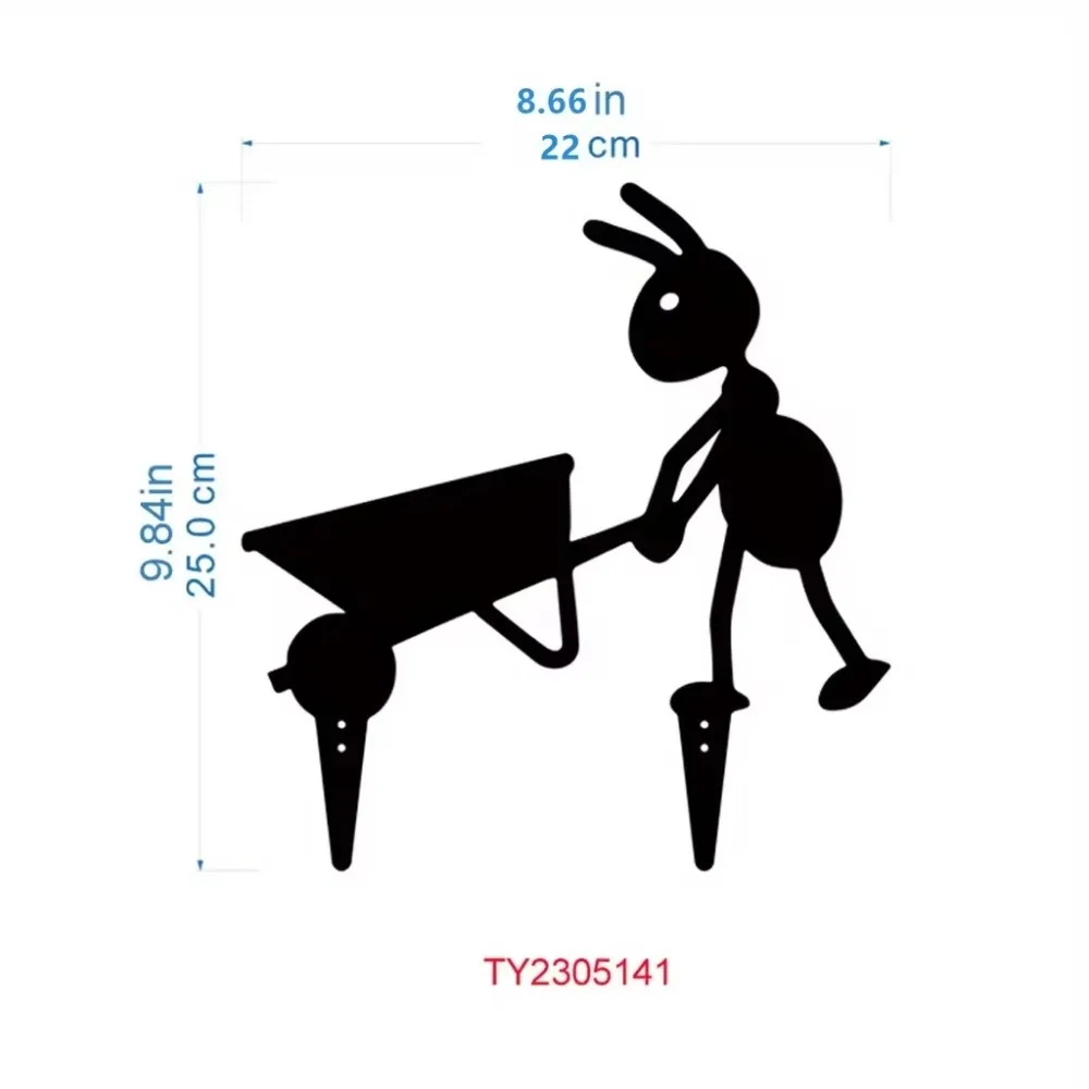 النمل الحديدي المعدني في الهواء الطلق ، زينة الحدائق ، فن الفناء ، أوتاد الحديقة الخلفية ، ديكور البستنة #2