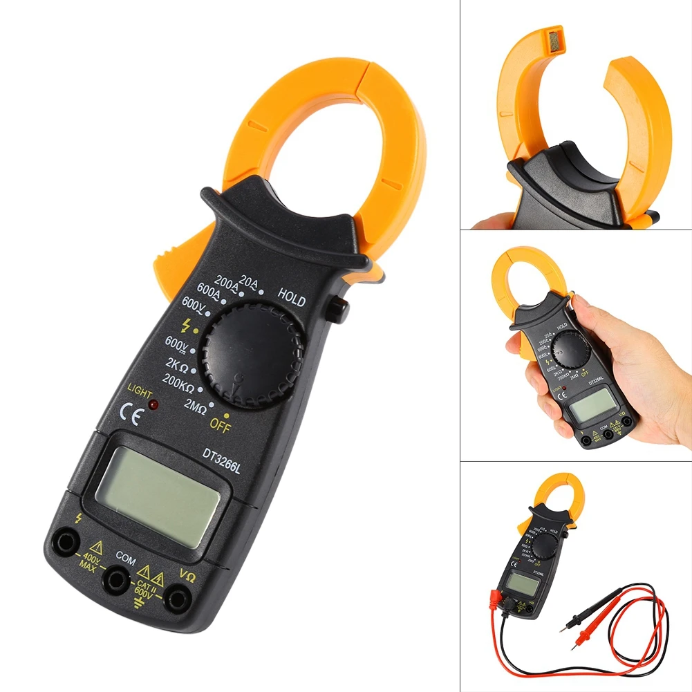 DT-3266L Digital Amper Clamp Meter Multimeter Current Clamp Pincers Voltmeter Ammeter 600A AC/D