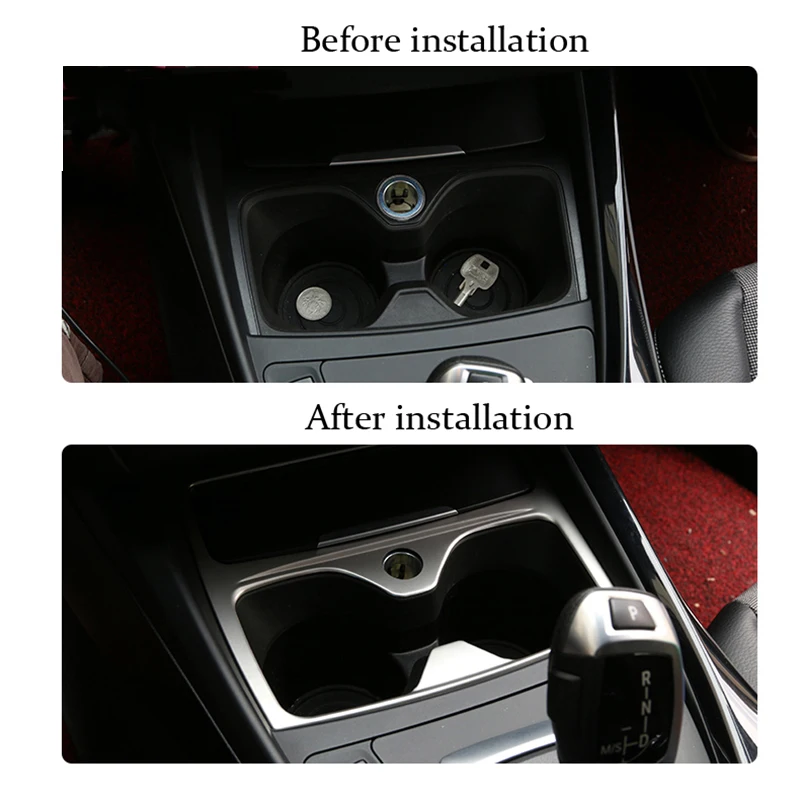 Car Styling Center Console Water Cup Frame Decoration Trim Sticker For BMW F20 F21 F22 F23 116i 118i Interior Auto Accessorries