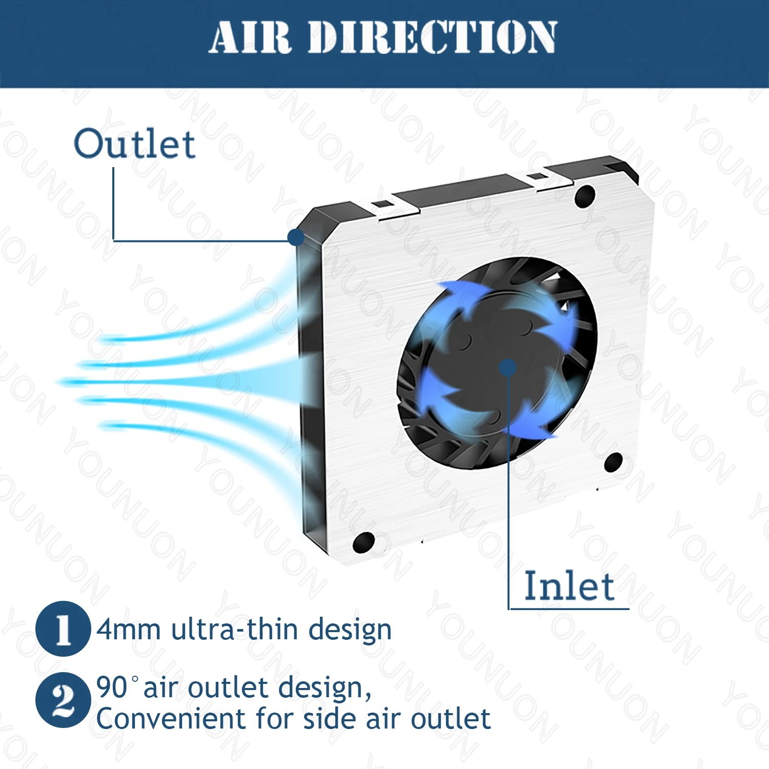 Ventilador ultradelgado de 3cm, 30x30x4mm, 3004, 5V, 0.20A, usado para la disipación de calor del lado del proyector, panel plano