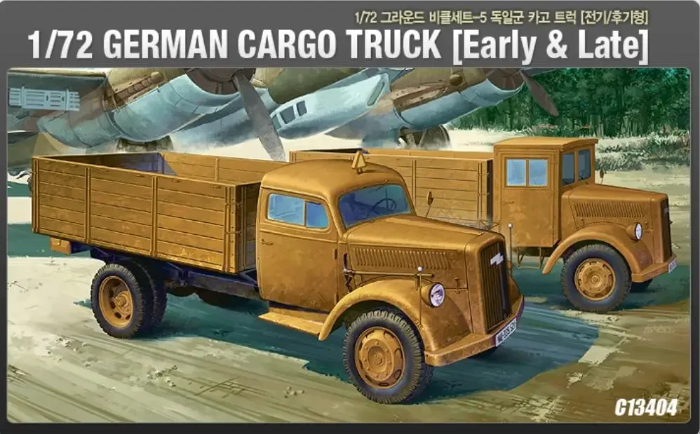 ACADEMY 13404 1/72 Deutscher Vergaserwagen aus dem Zweiten Weltkrieg (Frühe und späte Kabine) Modellbausatz