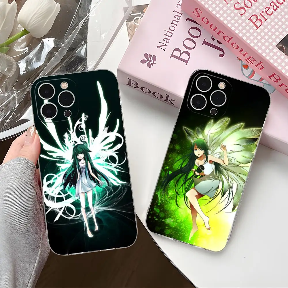 Saya no Uta حافظة هاتف محمول لهاتف آيفون 16 15 14 13 12 11 X XR XS 8 6 Pro Max Plus غطاء صغير شفاف اللون للهواتف الذكية الفاخرة