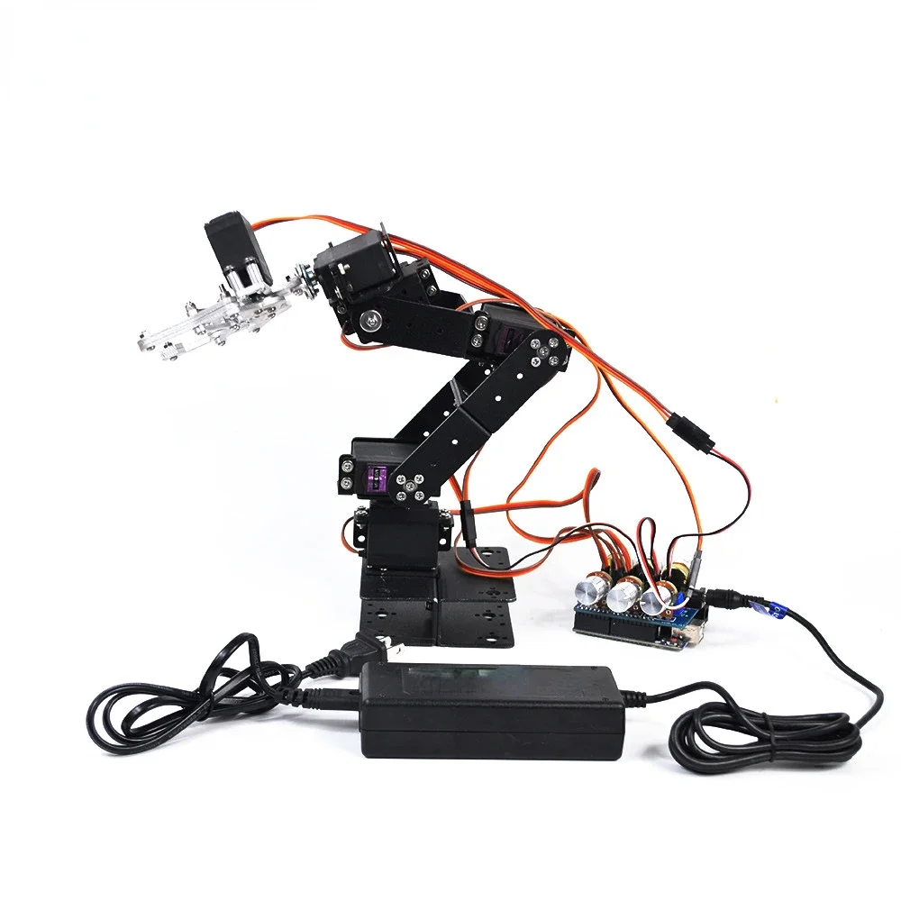 Six degree of freedom robotic arm for Arduino set potentiometer knob control