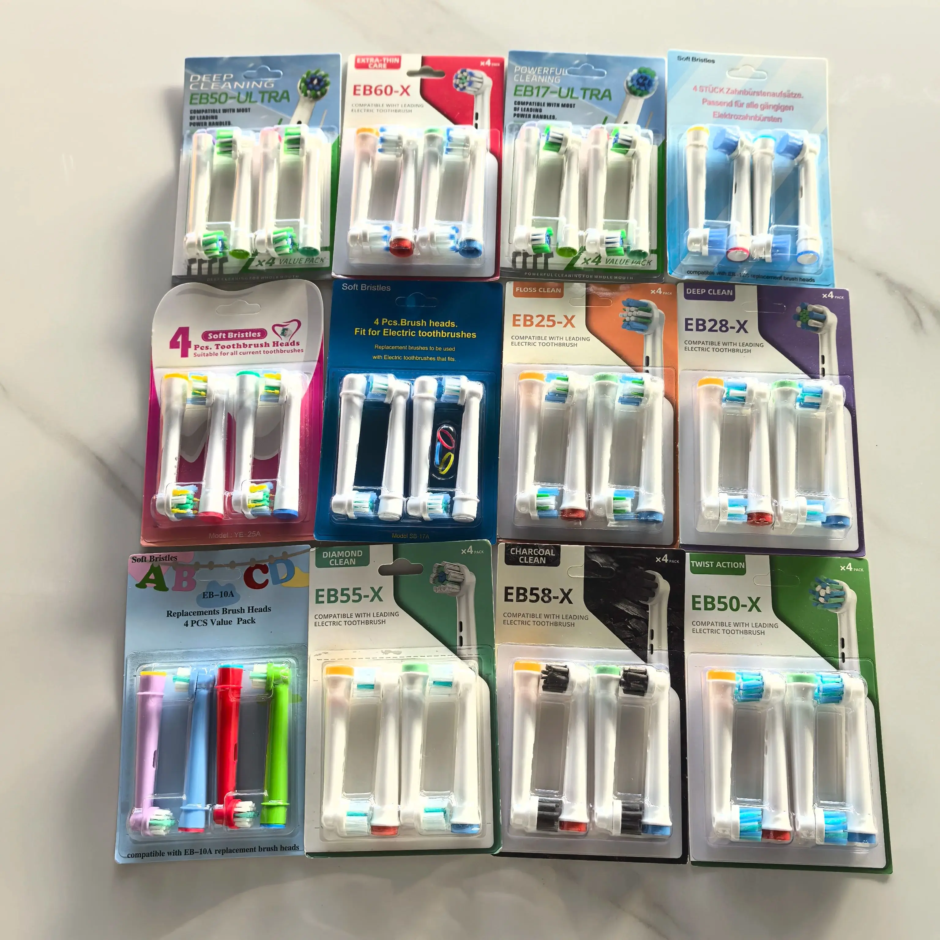 12types Toothbrush Heads Replacement For Oral B PRO Models 600 650 670 2000 2500 2900 3000 3500 3900 Soft Bristles Health Care