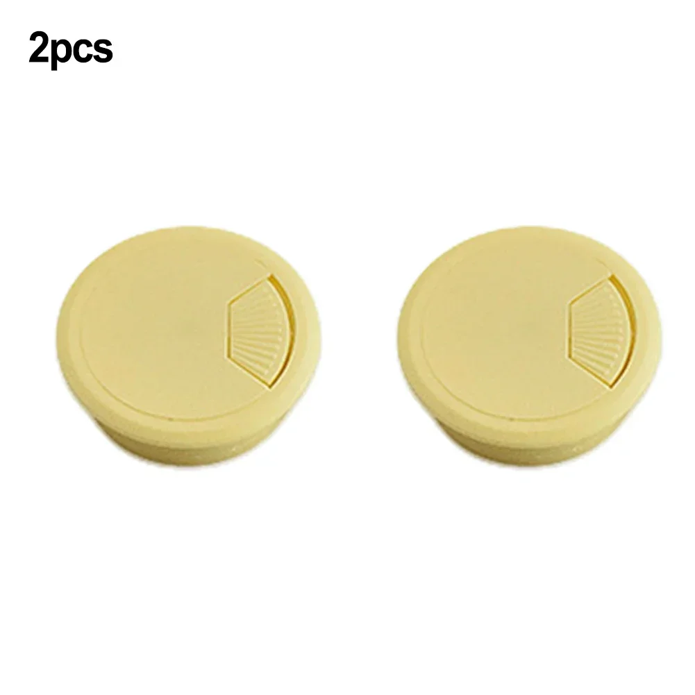 Cable Hole Cover Table Tidy Wire 2pcs Cabinet Computer Desk Decorate Grommet Hardwarereplacement Offices Parts