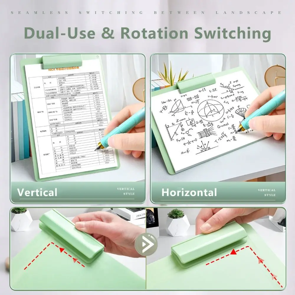 Multi-functional PP A4 Clipboard Dual-Use Rotatable Writing Pad Portable File Folder Gift