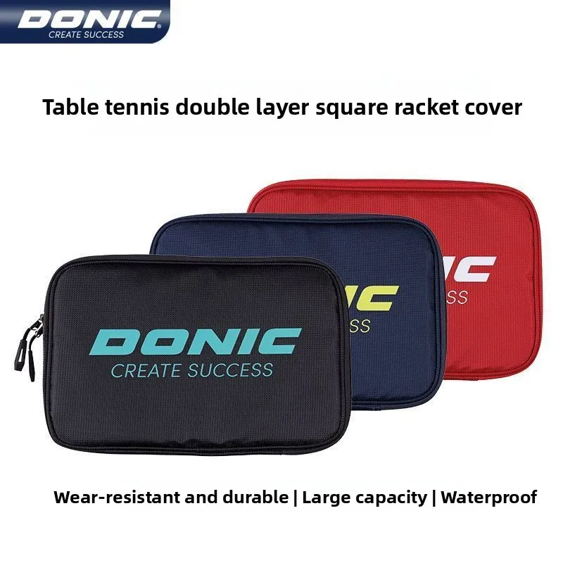 DONIC professional large capacity training table tennis double-layer square racket cover 66305