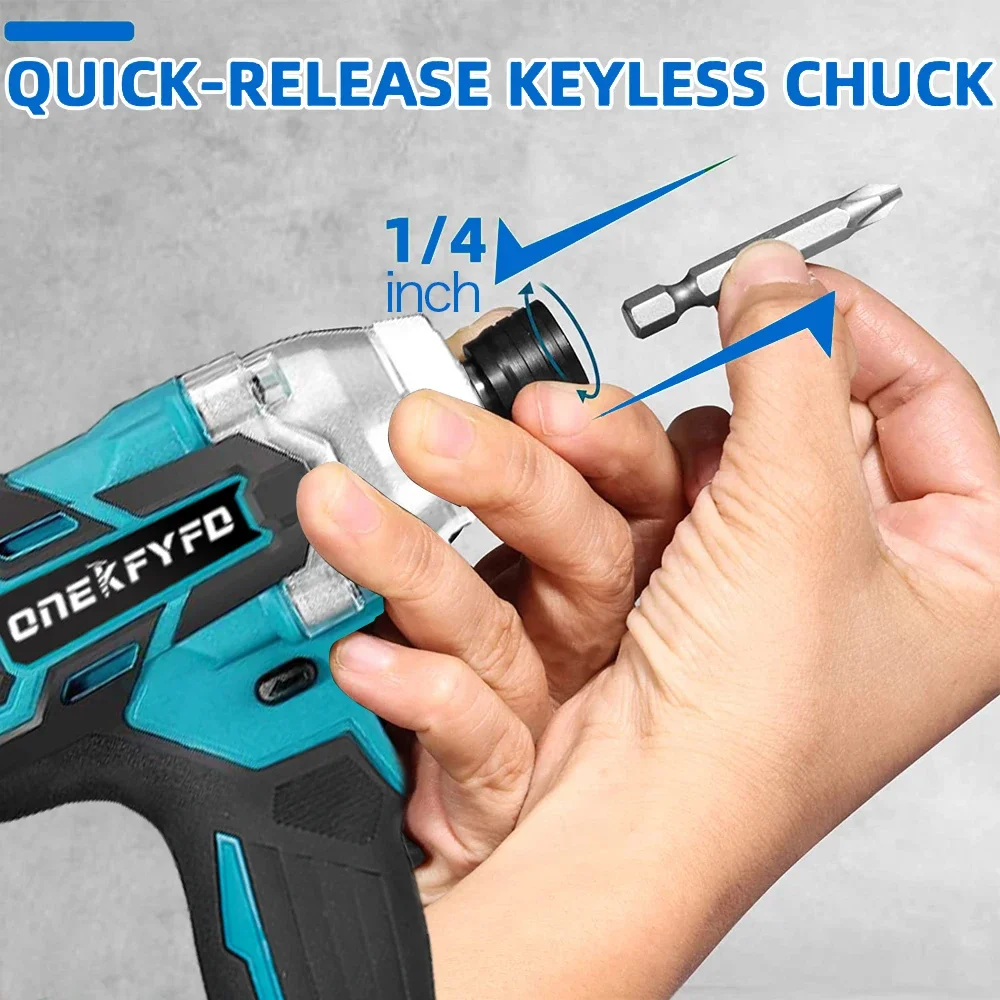Speed Brushless Electric Screwdriver Cordless Drill Driver LED Light Woodworking Repairing Tools For Makita 18V (no battery)