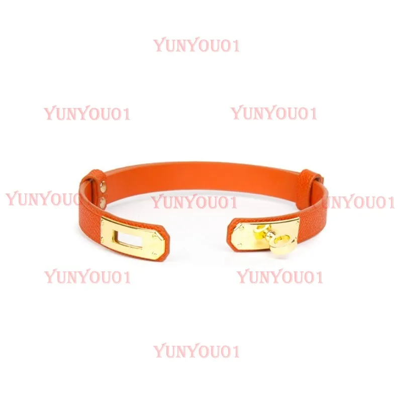 Leather First Layer Cowhide Collar Choker Neck Jewelry Puppy Collar K9 Neck Ring Men's and Women's Collarbone Chain