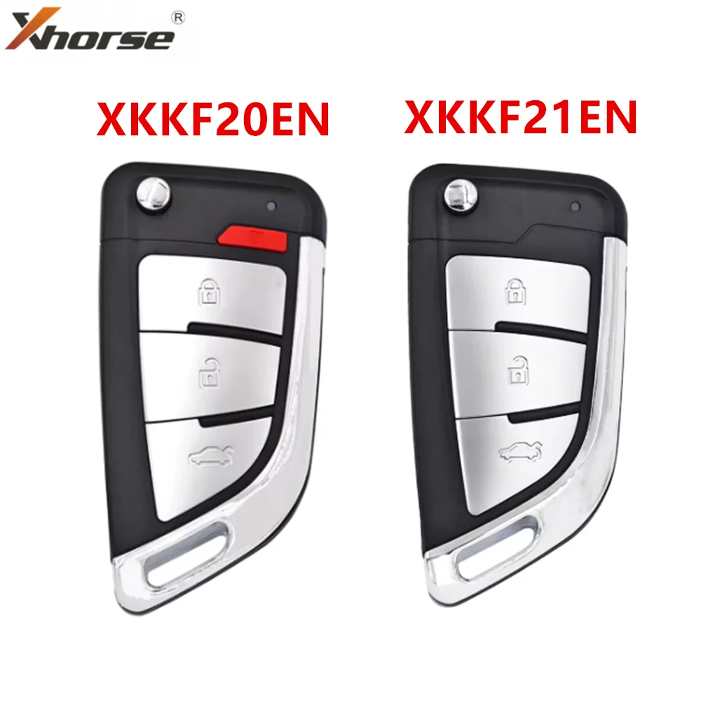 3/5PCS Xhorse XKKF20EN/ XKKF21EN Wire Remote Key Memoeial Knife Style 3/4 Buttons