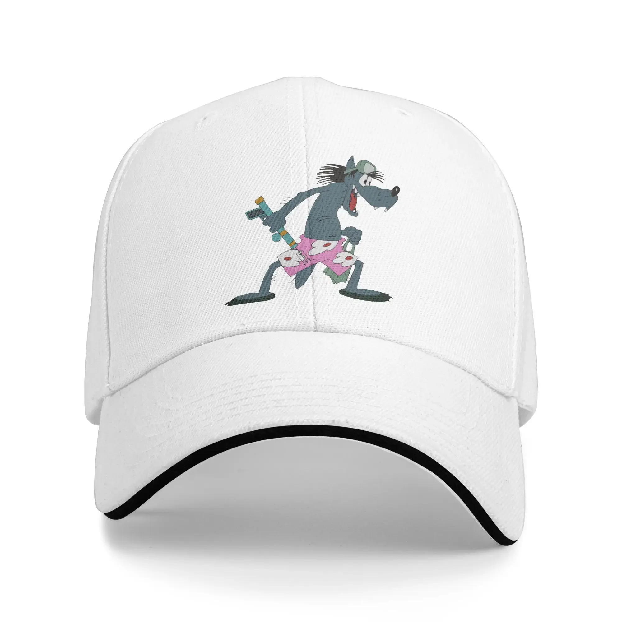 

Summer Casual Baseball Cap Nu Pogodi Running Hippie Trucker Hat For Couple Women Sun Visor Cartoon Wolf Classic Snapback Cap