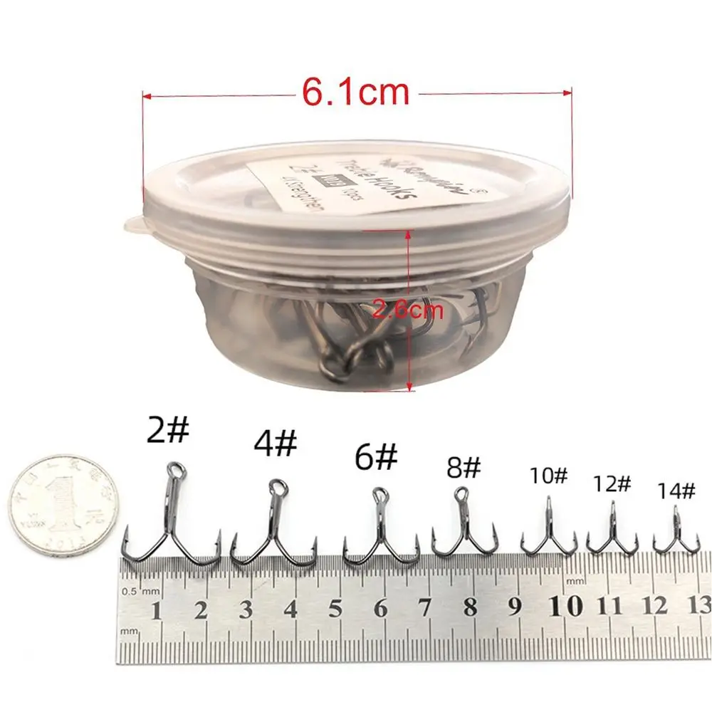 10Pcs  New anti-rust  Ahite Nickel  Super Sharp Fishhooks Treble Fishing Hooks  High Carbon Steel Matte Tin Hooks Fishing Tackle