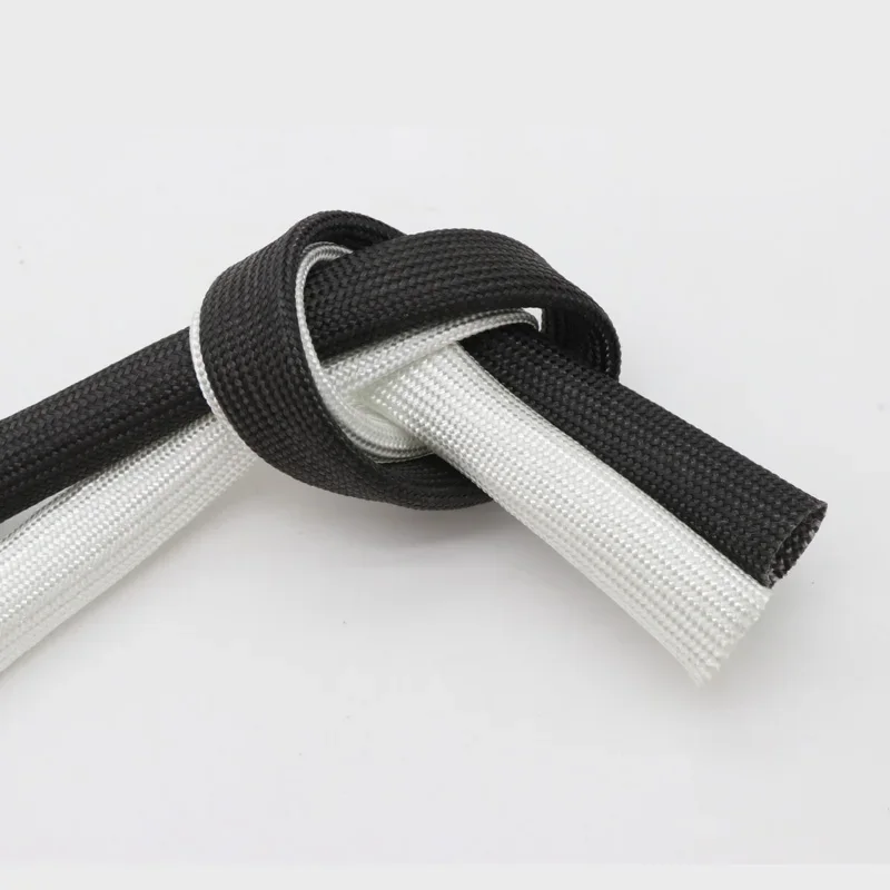 Tubo de fibra de vidrio de alta temperatura, funda trenzada de fibra de vidrio químico, Protector de tubo de alambre suave, color blanco, 1mm ~