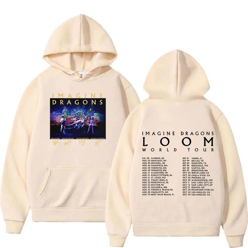 Rock Imagine Dragons Loom Tour 2024 felpa con cappuccio grafica uomo donna Hip Hop Retro Pullover felpa abbigliamento Casual felpe oversize