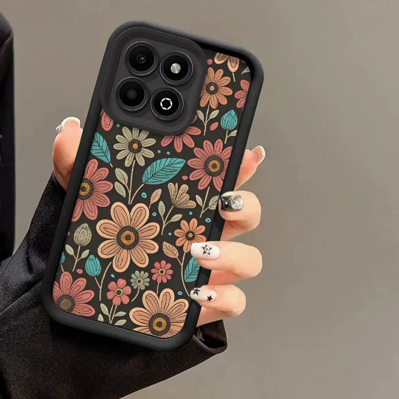 حافظة سيليكون مرنة لهاتف Honor 400 Smart 5G X7d غطاء حماية مقاوم للصدمات زهور طباعة نمط غطاء Funda #6