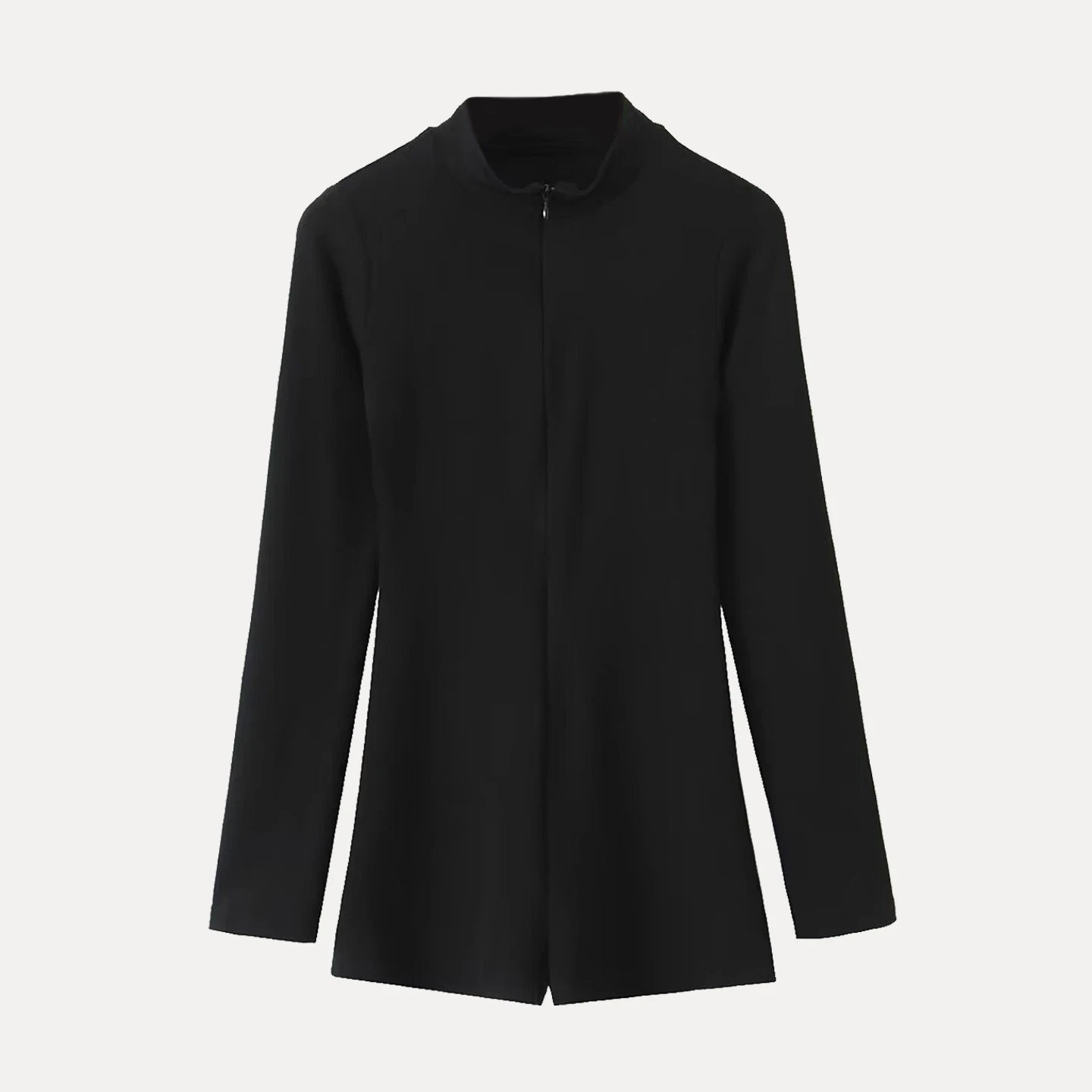 Tuta lunga Sve slim fit Design con cerniera Abbigliamento da donna semplice ma favorable Vita alta Gamba dritta Fibra di poliestere