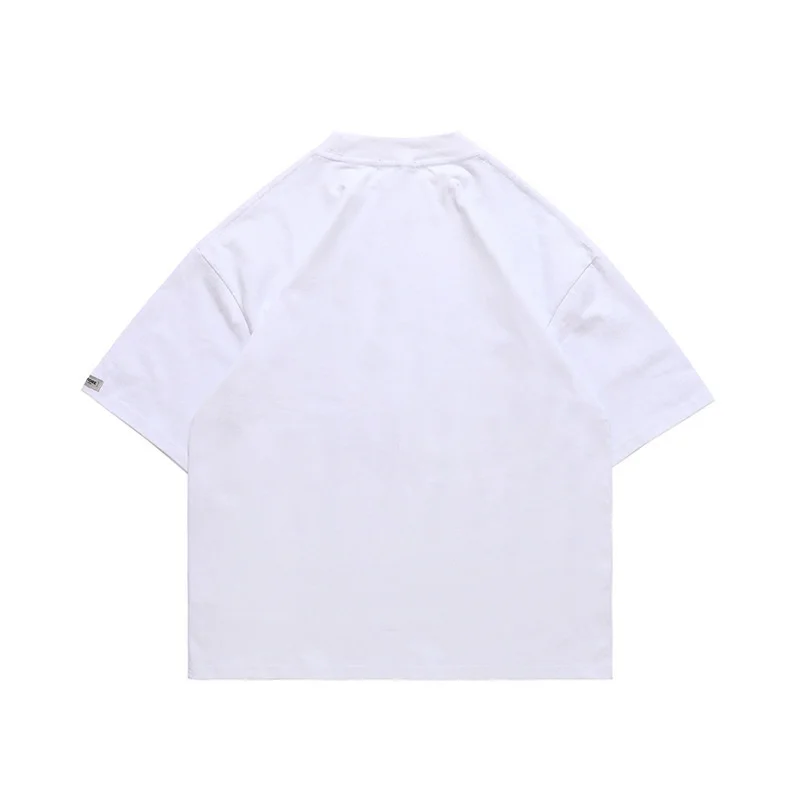 Men's Summer Wear Nothingness Back Print Short Sleeve T-shirt 2022 New Round Collar Casual White Black Tops fit 2A0202