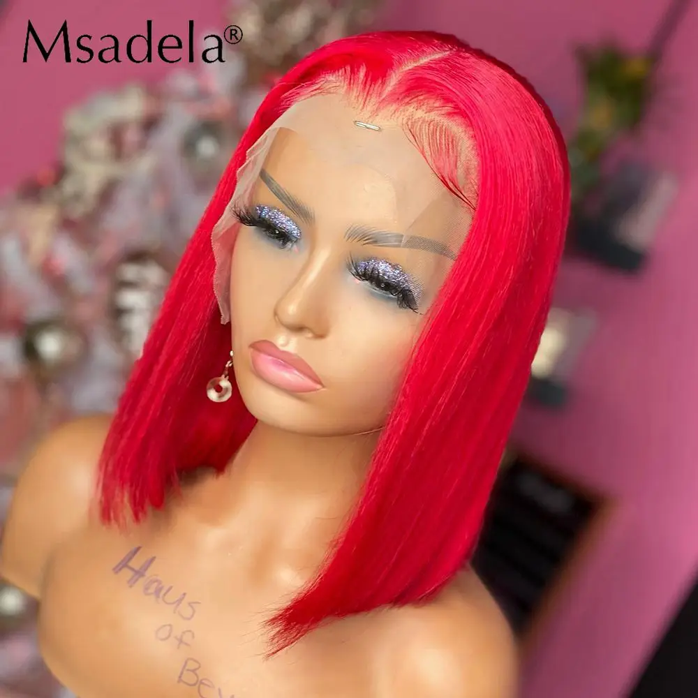 Short Bob Ginger Orange Color Synthetic Lace Front Bob Wig Transparent Ash Blonde Drag Queen Pixie Cut Cosplay Wigs For Women