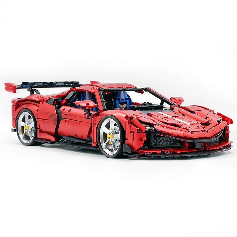 New MOC SF90 Limited Edition Metallic Red Bricks Sport Car GULY 10623 Building Blocks Speed Vehicle Toy Christmas Gift Boys Kids