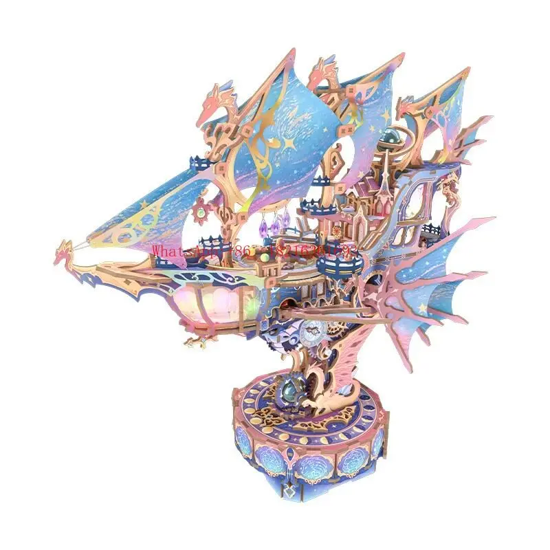 

Steampunk Mortise and Tenon Spaceship Model DIY Three-dimensional Puzzle Building Block Creative Assembly Toy