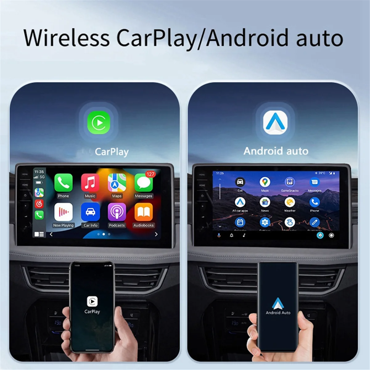 3-in-1 Carplay Smart Box Carplay Ai Box Wireless Android Auto Adapter Auto Play Mini Ai Box Auto Adapter