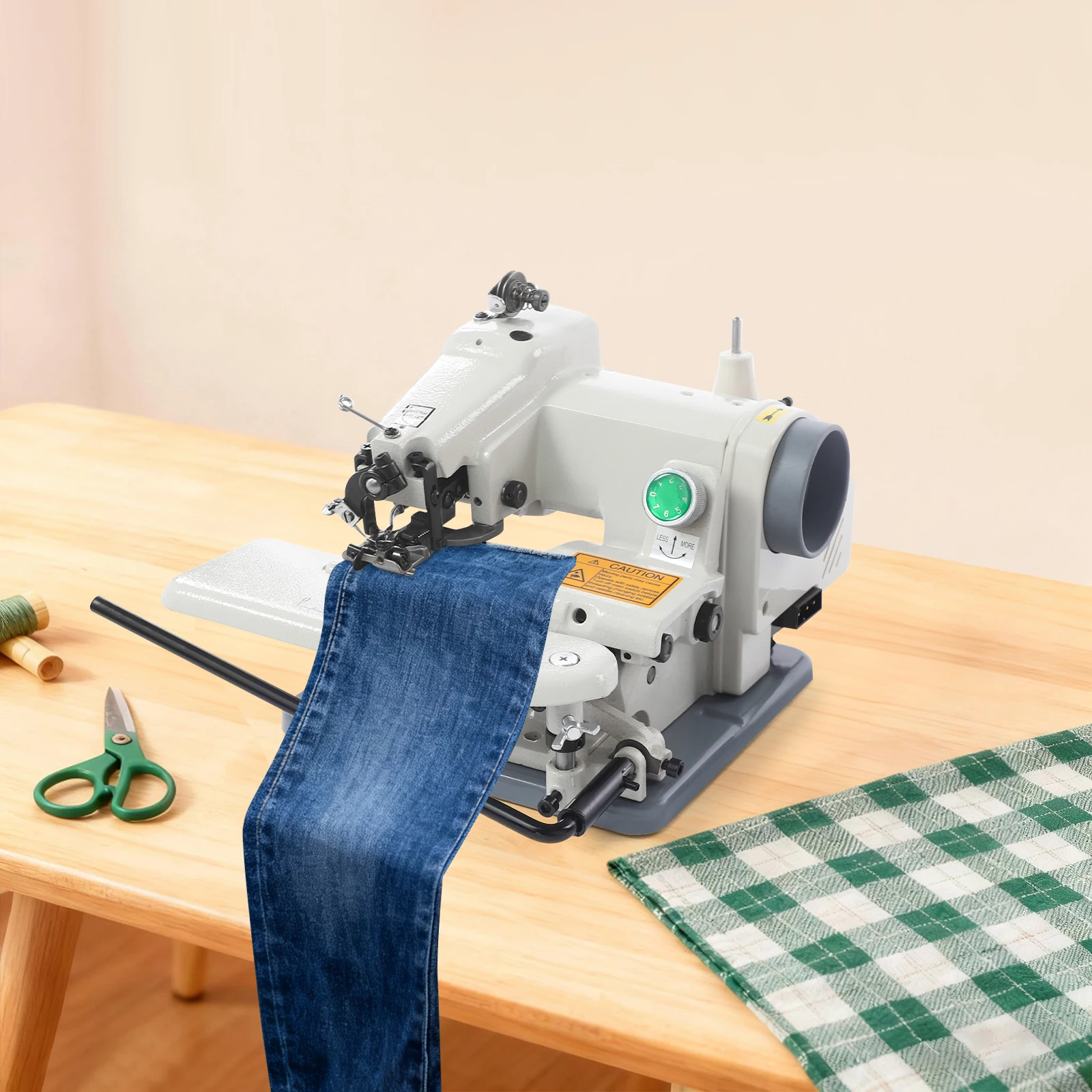 Blindstich-Nähmaschine für Kleidungsausschnitte und Bündchen mit Unsichtbarem Faden, 3,2-8,5mm, 1200 Stiche/Min, 220V
