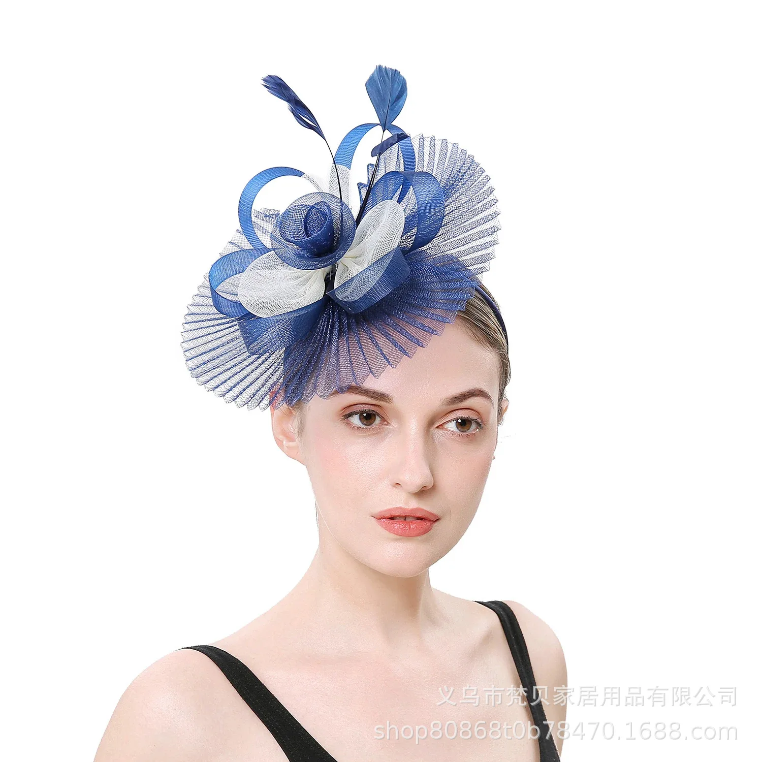 Fascinators For Women Elegant Charming Mesh Feather Headderss Cocktail Tea Party Hairbands Civil Wedding Hat Hair Accessories