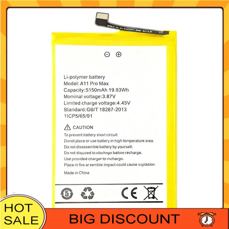 

High Capacity Mobile Phone Battery Compatibility For Umidigi Umi A11 Pro Max 5150Mah