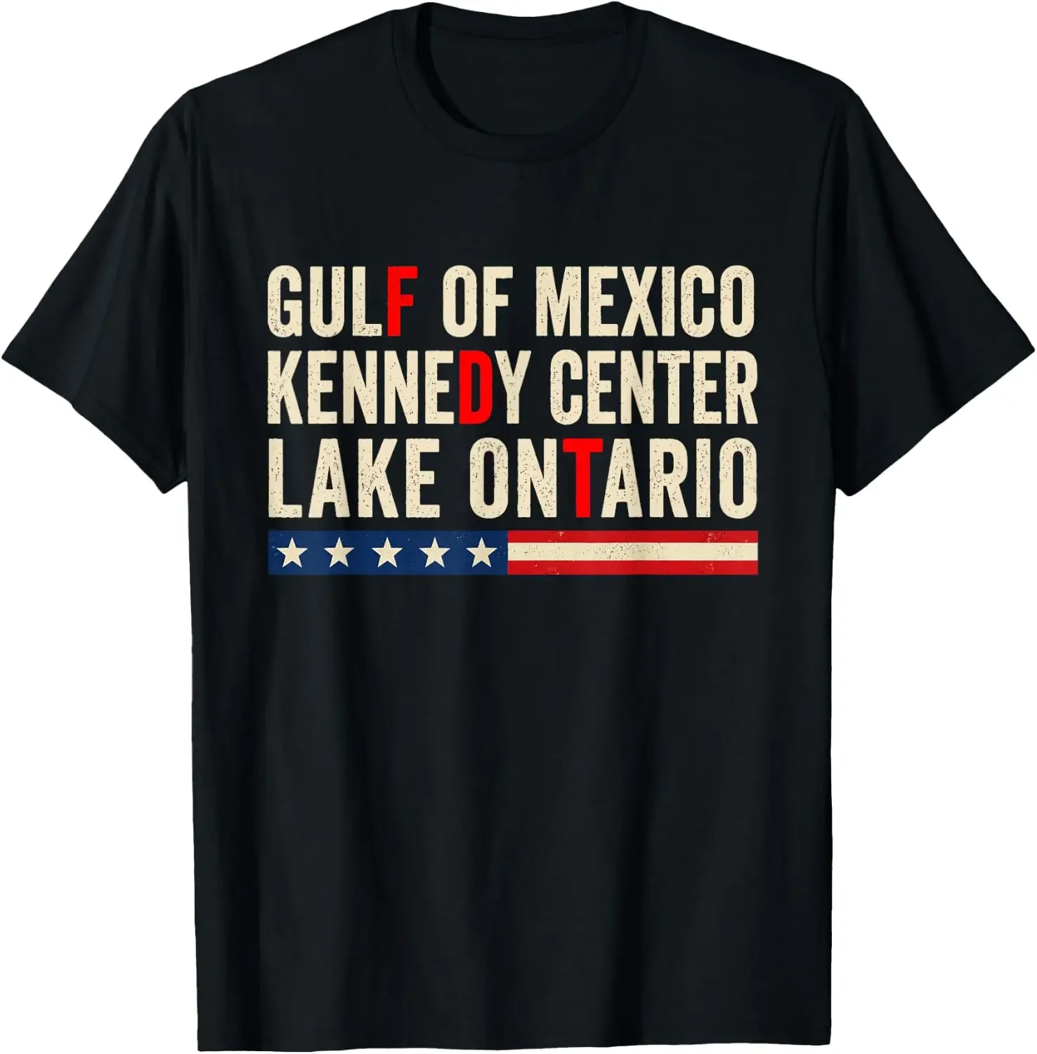 Gulf Mexico Kennedy Center Lake Ontario Funny T-Shirt Men Vintage Graphic  Women T‑Shirt, Casual Crew Neck Short Sleeve