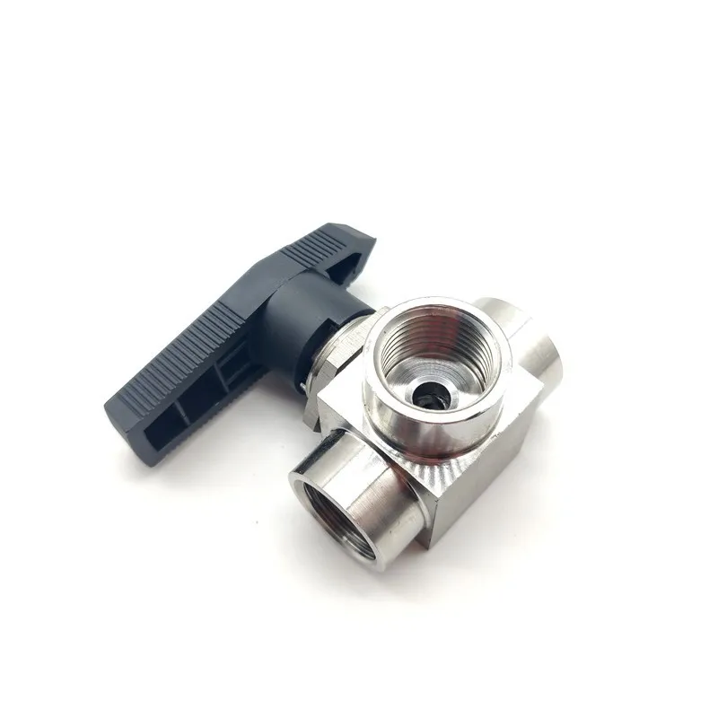 1PC Three-way Ball Valve Female Thread G1/8' 1/4' 3/8' 1/2' BSP Stainless Steel 304 High Pressure Temperature YFP-2B T/L