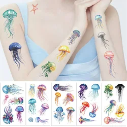 10Pcs/set Color Jellyfish Temporary Tattoo Stickers Cartoon ocean jellyfish Waterproof Tattoo For Funny Party Gift