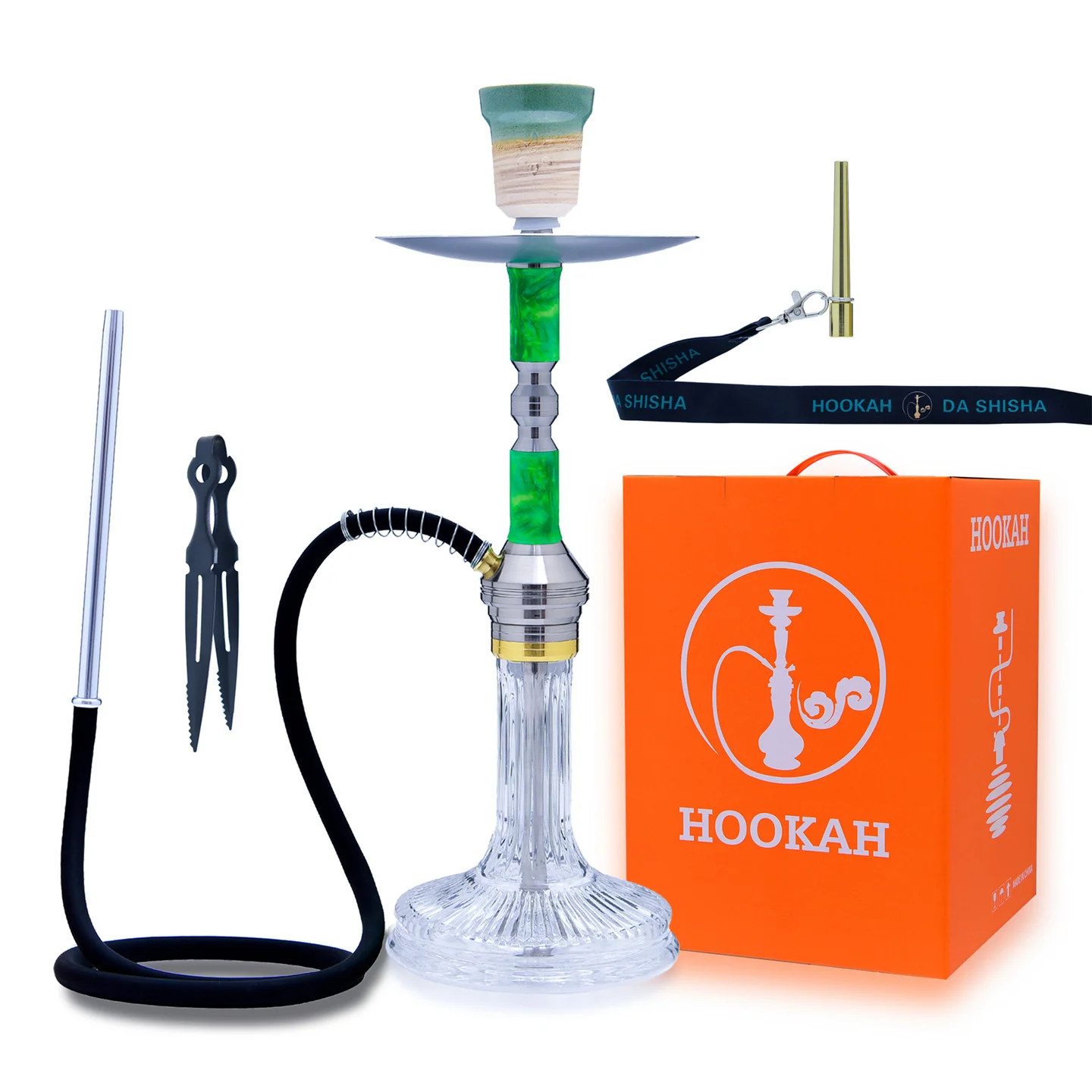 Arabic Hookah 1 Tube Single Person Glass Shisha Pipes Bar KTV Nightclub Water Smoking Pipes Gift Accessories