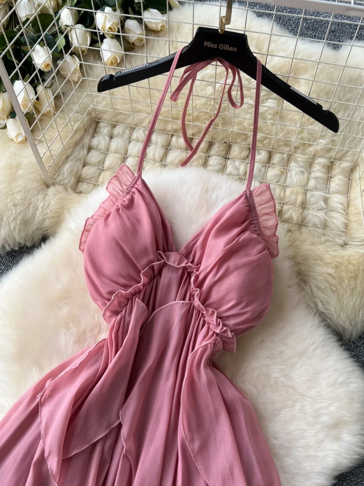 Słodka i pikantna dziewczyna Vaion Dr damska spódnica plażowa seksowna z dekoltem w serek, wysoki stan, koronka, długa spódnica Bal Long Dr