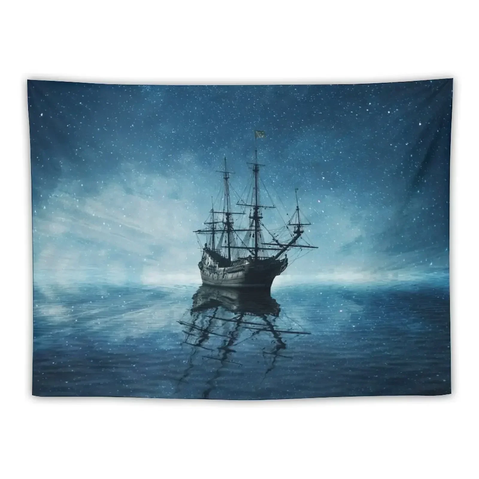

ghost ship under starry sky Tapestry Things To The Room Decoration Aesthetic Wallpaper Bedroom Tapestry