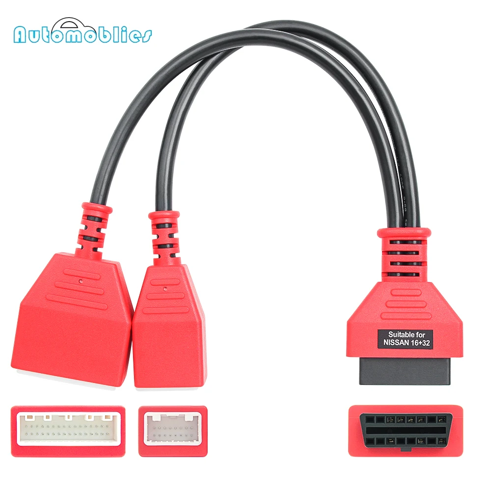 

For Nissan 16+32 Gateway OBD Adapter OBD2 Extension Cable Male to Female Car ECU Key programmer auto Tool OBDII Connector