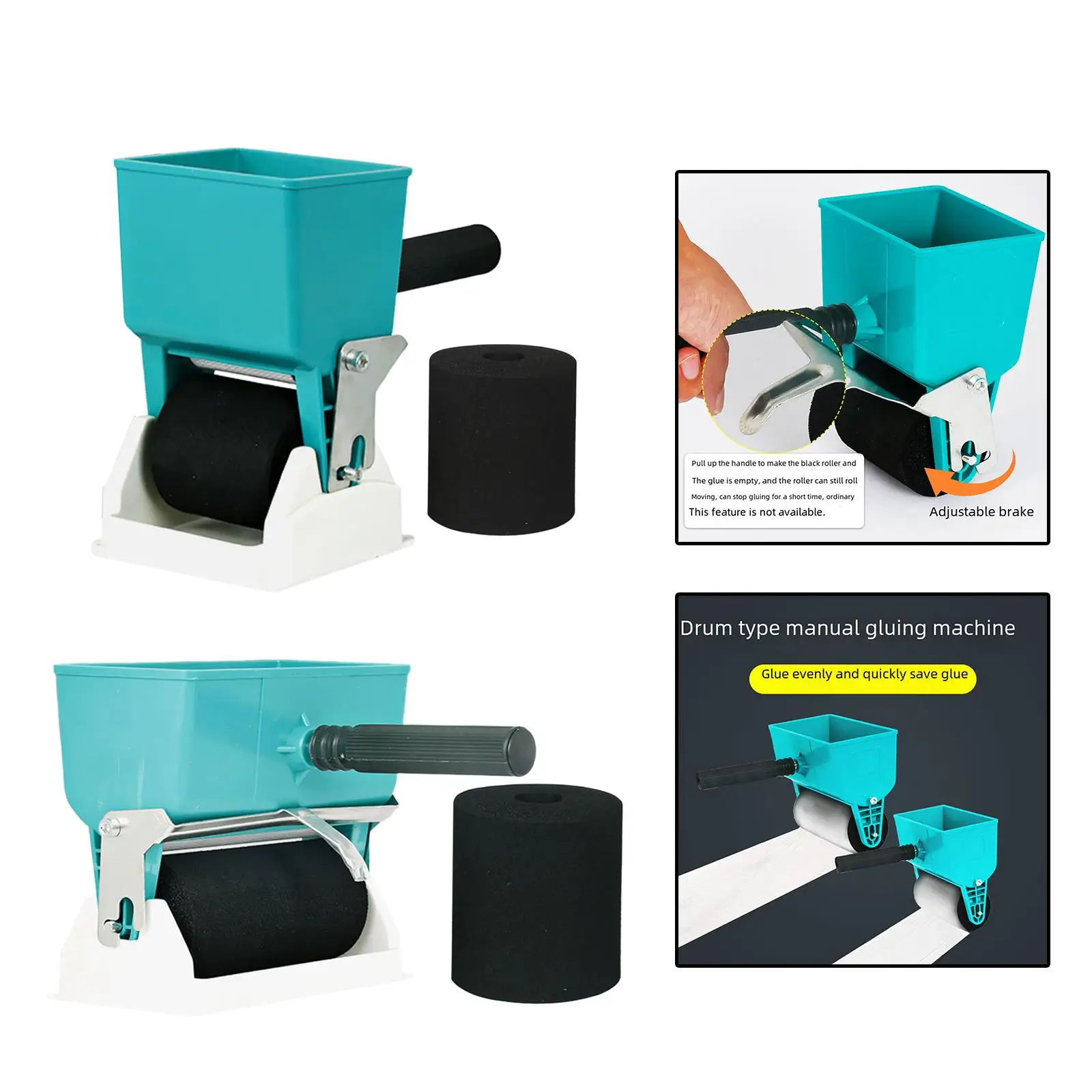 

Ролик-аппликатор для клея, портативный клеевой валик с переключателем управления потоком для плотника, деревообработки, разбрасывающий клей, покрытие «сделай сам»