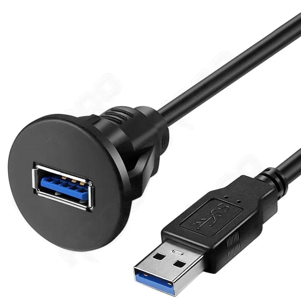 Câble d'extension USB 3.0 mâle vers femelle pour voiture et moto, 5Gbps, étanche, adaptateur S6 intégré, panneau de carte Prada